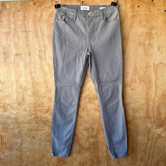 Frame Le High Skinny Smoke Coated Gray High Waist Ankle Jean - Picture 11 of 12